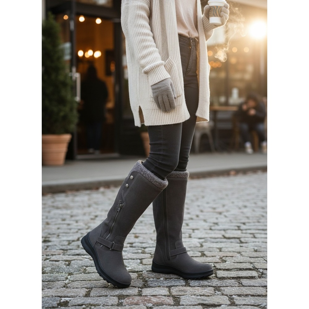 Baretraps Adele Tall Cold Weather Boots Gunmetal Gray Size 6 NWOB